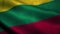 Lithuania flag waving in the wind. National flag of Lithuania. Sign of Lithuania seamless loop animation. 4K