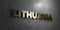 Lithuania - Gold text on black background - 3D rendered royalty free stock picture