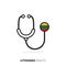 Lithuania healthcare concept. Medical stethoscope with country flag