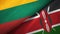 Lithuania and Kenya two flags textile cloth, fabric texture