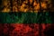 Lithuania, Lithuanian flag on grunge metal background texture with scratches and cracks