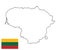 Lithuania map contour and flag.