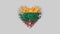 Lithuania National Day. Independence day. February 16. Heart shape made out of flowers on white background. 3D rendering