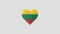 Lithuania National Day. Independence day. February 16. Heart shape made out of shiny sphere on white background. 3D rendering