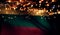 Lithuania National Flag Light Night Bokeh Abstract Background