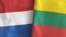 Lithuania and Netherlands two flags textile cloth 3D rendering
