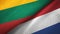 Lithuania and Netherlands two flags textile cloth, fabric texture