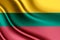 Lithuania realistic flag illustration.