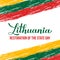 Lithuania Restoration of the State Day typography poster. Lithuanian holiday celebrate on February 16. Vector template