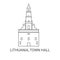 Lithuania, Town Hall, travel landmark vector illustration
