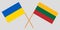 Lithuania and Ukraine. The Lithuanian and Ukrainian flags. Official colors. Correct proportion. Vector