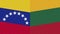 Lithuania and Venezuela Two Half Flags Together