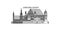 Lithuania, Vilnius city skyline isolated vector illustration, icons