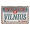 Lithuania vilnius metal sign badge. logo. Vector illustration.