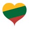 Lithuanian flag heart symbol icon