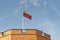 Lithuanian Flag on the top of Vilnius Gedimina`s Tower of the Upper Castle