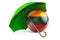 Lithuanian flag under umbrella. Protection and security of Lithuania concept, 3D rendering