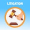 Litigation Court Procedure Flat Banner Template