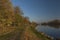 Litomerice river Labe with sunset in autumn