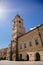 Litomysl, Czech Republic, 17 April 2022: old city or town hall with tower on main Smetana Square at sunny summer day, colorful