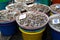 Litopenaeus Vannamei or Whiteleg shrimp sell on fresh food market,Price Thai Baht per kilograms