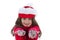 Litte girl with a santa claus hat