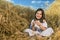 Littel girl in a wheat field