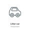 Litter car outline vector icon. Thin line black litter car icon, flat vector simple element illustration from editable