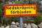 Littering prohibited Swedish sign