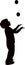 A little acrobat boy, silhouette vector