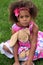 Little african-american girl with stuffed animal