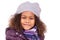 Little african asian girl wearing winter clothes