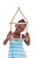 Little african girl holding a house shape - Black people