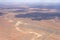 little airfield with sand runway and dune stripes of Kalahari, Pokweni, Namibia