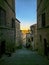 Little alleys and archways in the medieval center of Jesi, Italy