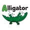 Little alligator or crocodile, ABC. Alphabet A