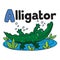 Little alligator or crocodile, ABC. Alphabet A