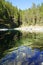 little alpine lake near lake Eibsee by foot of mountain Zugspitze in Bavaria (Garmisch-Partenkirchen, Germany)