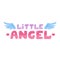 Little angel lettering. Vector illustration