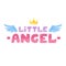 Little angel lettering. Vector illustration