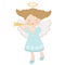Little angel playing trumpet