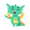 Little Anime Style Baby Dragon Laughing And Mocking Cartoon Character Emoji Illustration