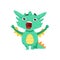 Little Anime Style Baby Dragon Shouting And Screaming Cartoon Character Emoji Illustration