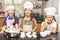 Little asian girl making cotton wool cake