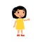 Little asian girl showing thumbs up gesture color flat vector illustration