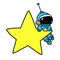Little astronaut character recreation star illustration cartoon