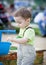 Little baby boy on playground portrait