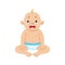 Little Baby Boy Sitting In Nappy Crying With Eyes Full Of Tears, Part Of Reasons Of Infant Being Unhappy Cartoon