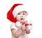 Little baby celebrates Christmas. New Year\'s holidays.