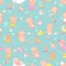 Little baby, child objects and toys seamless pattern.